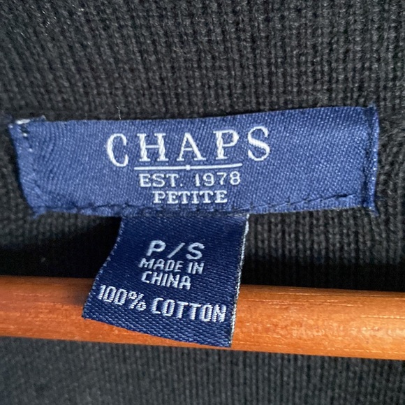 *New* “Chaps”  black/white sweater; size P/S - Picture 5 of 7